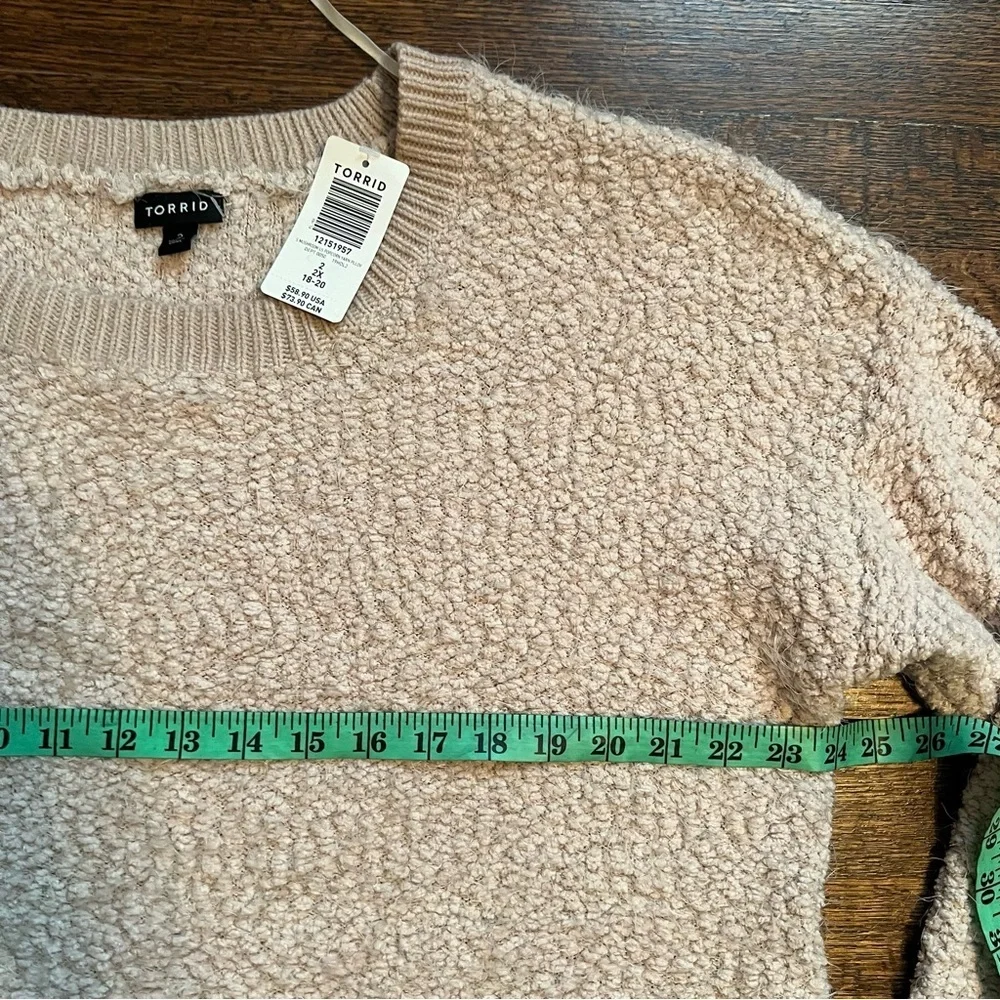 NWT Torrid size 2X mushroom color popcorn drop shoulder sweater